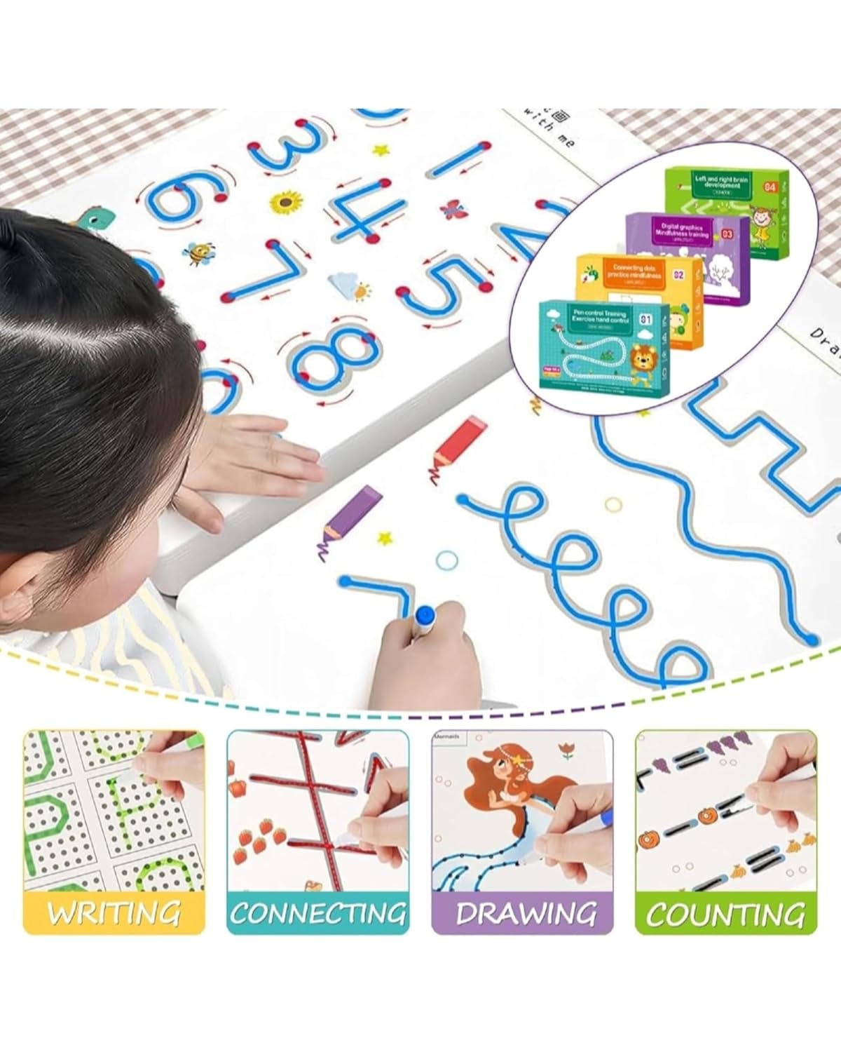 64 Page Reusable Tracing Book + 15000+ Free Printable Learning Worksheets! 📚✍️"Only @ 599/- Limited Time Offer