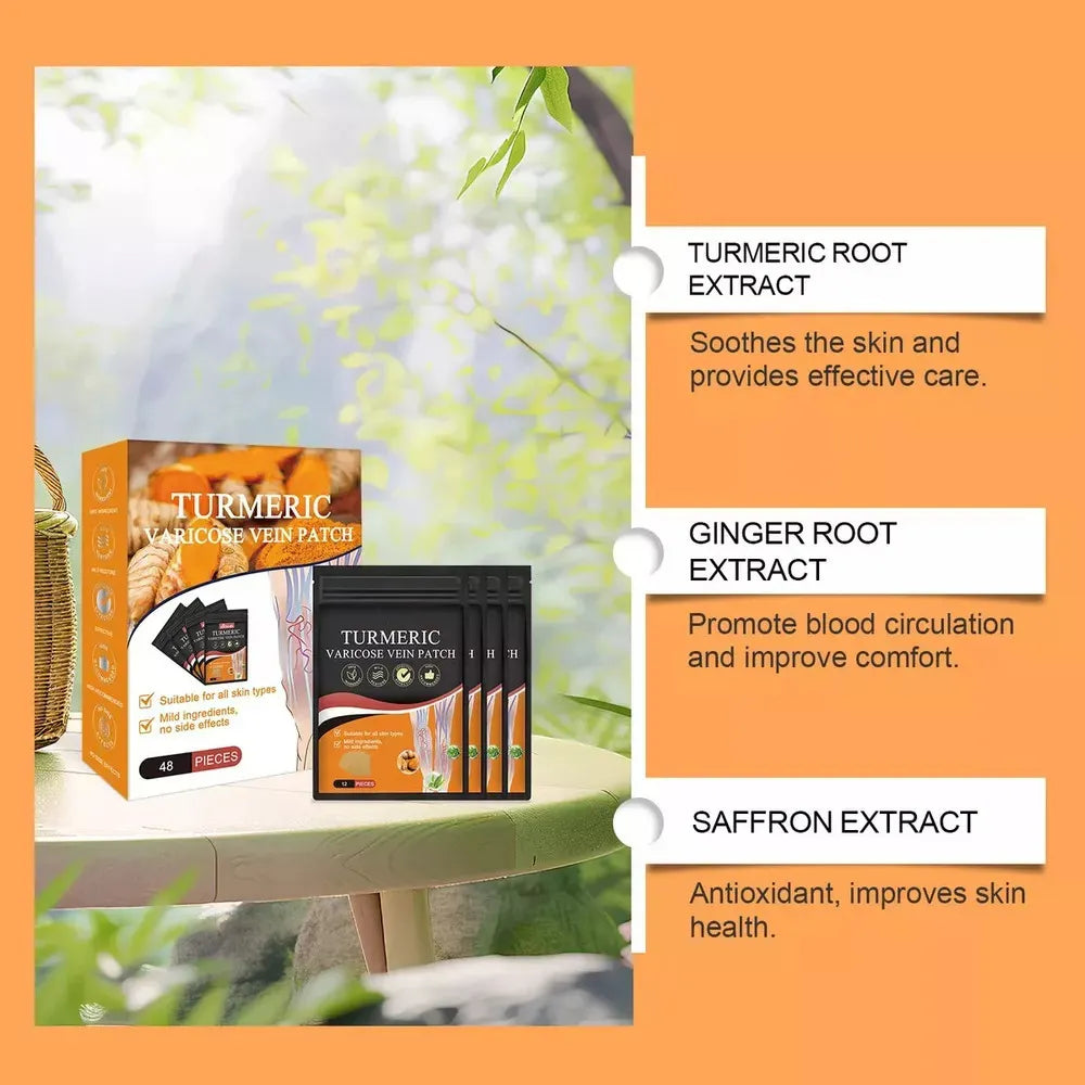 VeinEase™ –Turmeric Vein Patches for Varicose Relief (Pack of 10)