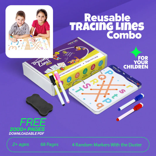 64 Page Reusable Tracing Book + 15000+ Free Printable Learning Worksheets! 📚✍️"Only @ 599/- Limited Time Offer