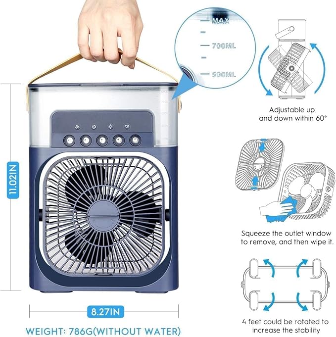USB Electric Fan Air Cooler | Rechargeable Mini Desk Fan for Home & Office